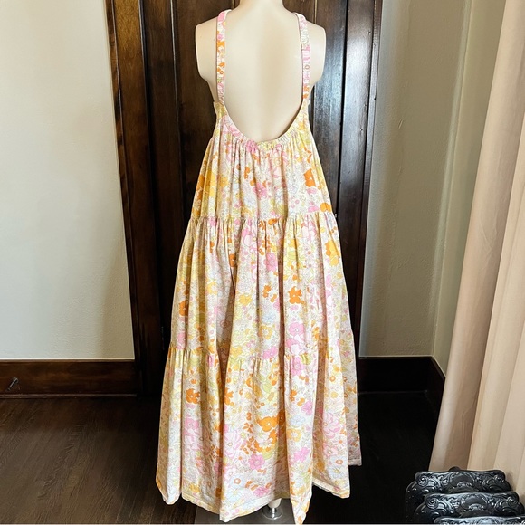 Free People Park Slope Retro Floral Maxi Dress Sz Small - Picture 10 of 12